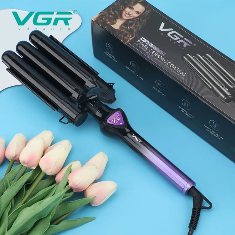 Плойка потрійна VGR V-590 PURPLE, 140-200°C, керамічне покриття, LED display, 130W — фото 3