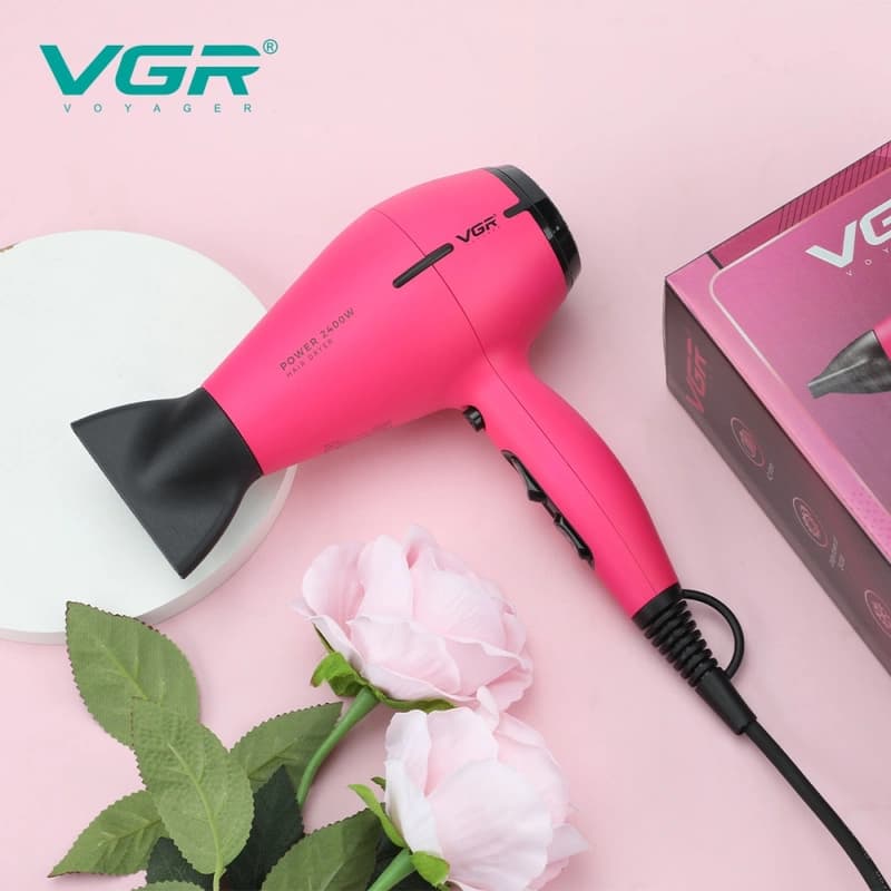 Фен професійний VGR V-457 PINK, 2 швидкості, 3 температурні режими, 2400 Вт — фото 8