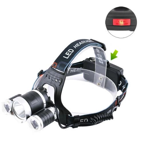 Ліхтар налобний Police 3000-T6+2XPE, 2x18650, signal light, ЗП 220V/12V, Box — фото 3