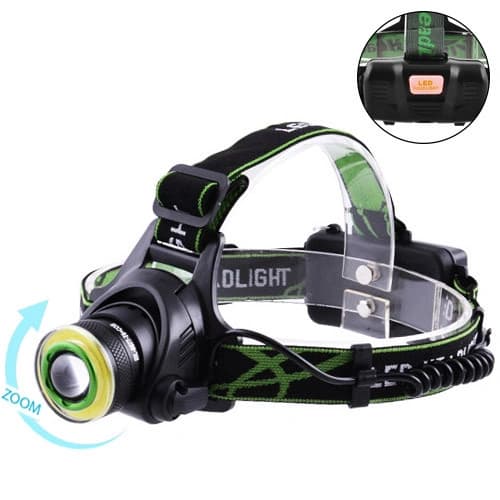 Ліхтар налобний T106-T6+COB, 2x18650, signal light, zoom, ЗП microUSB, Box — фото 2