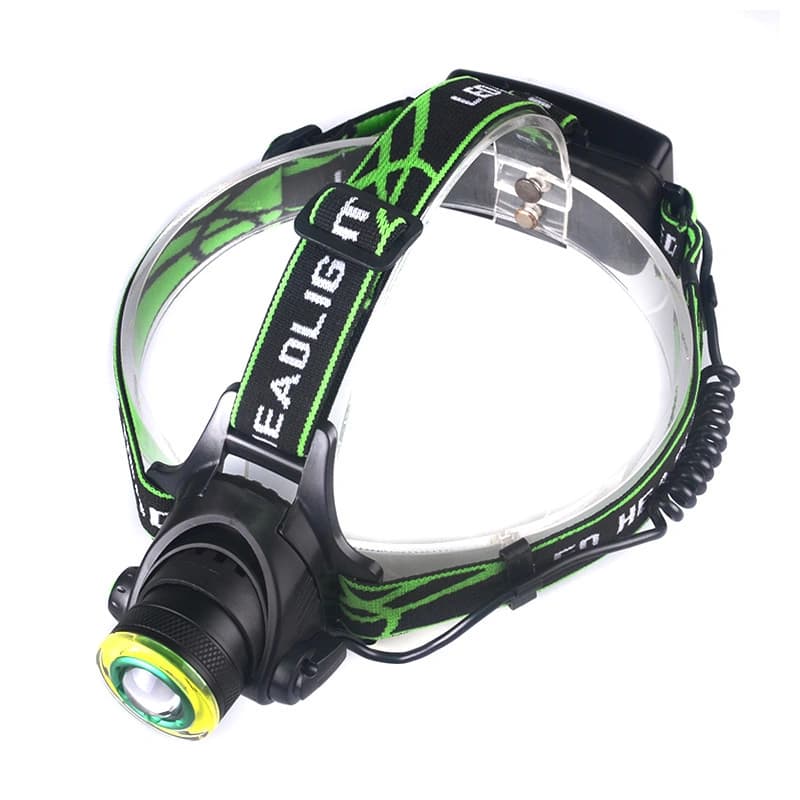 Ліхтар налобний T106-T6+COB, 2x18650, signal light, zoom, ЗП microUSB, Box — фото 7