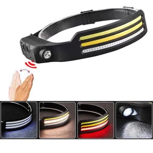Ліхтар налобний BL-W689-LM+3COB (White+Yellow+Red), Motion Sensor, Li-Ion акум., ЗП Type-C, Box — фото 1