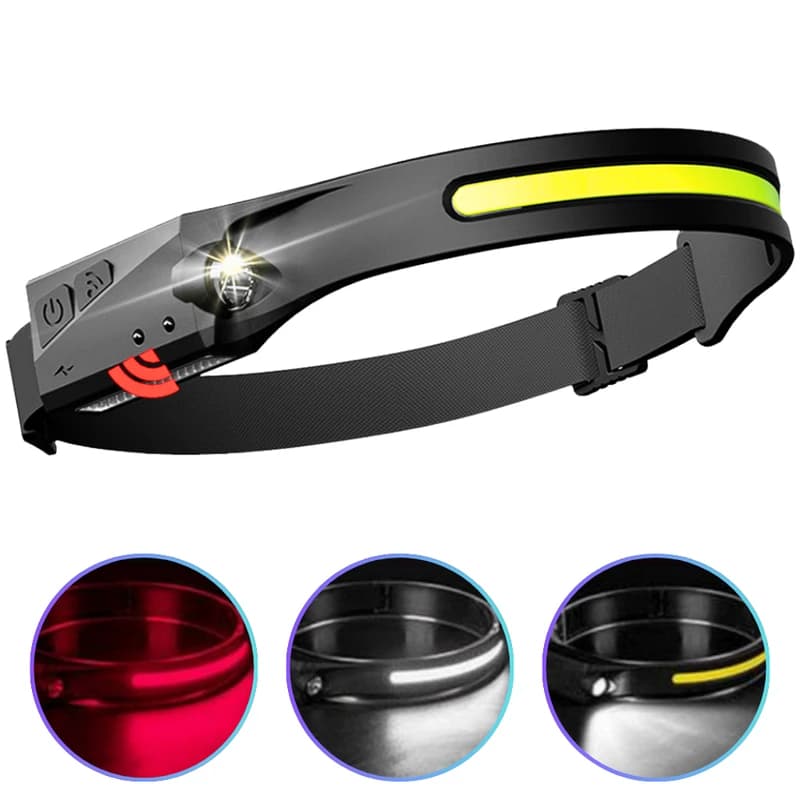 Ліхтар налобний BL-W689-1/5808А-LM+COB(White+Red), Motion Sensor, Li-Ion аккум., ЗП Type-C, Box — фото 1