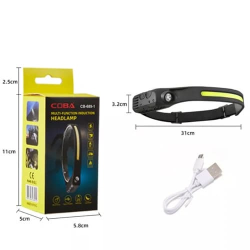 Ліхтар налобний BL-W689-1/5808А-LM+COB(White+Red), Motion Sensor, Li-Ion аккум., ЗП Type-C, Box — фото 2