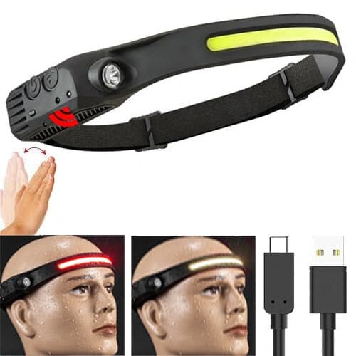 Ліхтар налобний BL-W689-1/5808А-LM+COB(White+Red), Motion Sensor, Li-Ion аккум., ЗП Type-C, Box — фото 7
