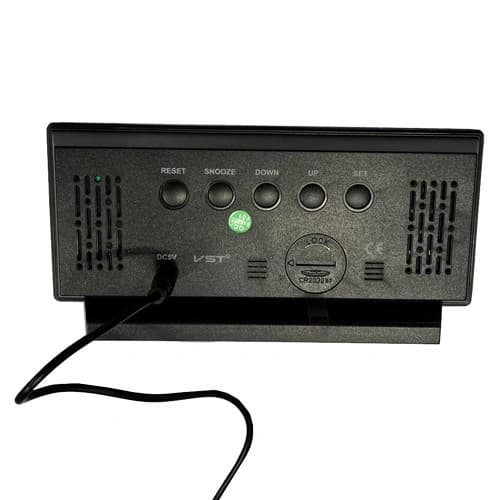 Часы сетевые VST-897Y-4 зеленые, температура, USB — фото 3