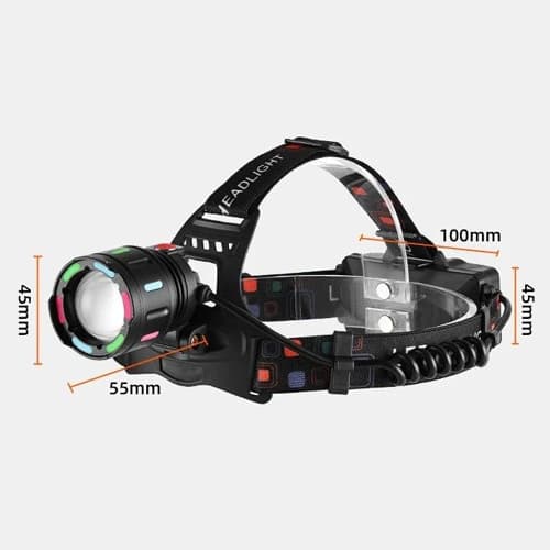 Ліхтар налобний NIGHT VISION FLUORESCENCE SY-8087, 1 РЕЖИМ, PM10-TG, 2x18650, signal light, ЗП Type-C, zoom, Box — фото 3