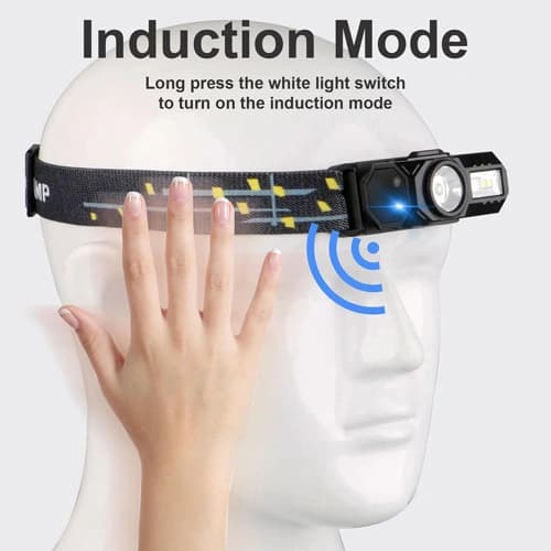 Ліхтар налобний T131-XPE+3SMD(Red+Green+Blue+UV), Motion Sensor, Li-Ion акумулятор, магніт, кліпса, ЗП Type-C, Box — фото 10