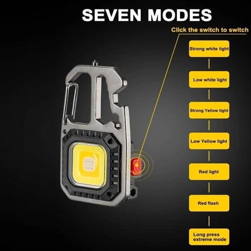Ліхтар MULTIFUNCTIONAL 5138/KL-535-COB ULTRA(White+Yellow+Red), multitool, Li-Ion акумулятор, магніт, карабін, викрутка, ЗП Type-C — фото 3