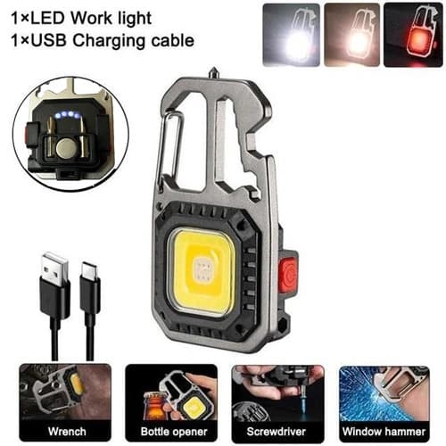 Ліхтар MULTIFUNCTIONAL 5138/KL-535-COB ULTRA(White+Yellow+Red), multitool, Li-Ion акумулятор, магніт, карабін, викрутка, ЗП Type-C — фото 8