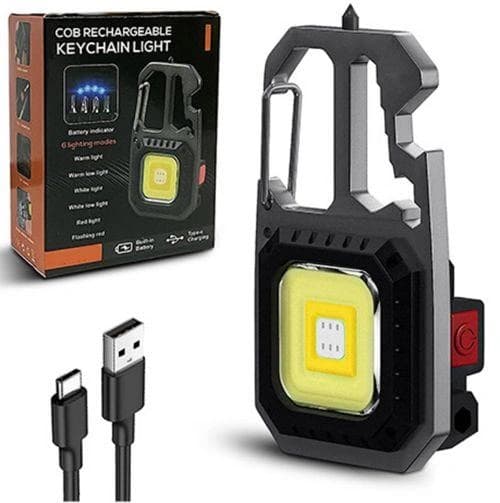 Ліхтар MULTIFUNCTIONAL 5138/KL-535-COB ULTRA(White+Yellow+Red), multitool, Li-Ion акумулятор, магніт, карабін, викрутка, ЗП Type-C — фото 9