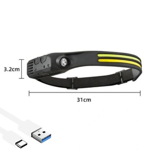 Ліхтар налобний BL-W689-2-LM+2COB (White+Red), Motion Sensor, Li-Ion акум., ЗП Type-C, Box — фото 4