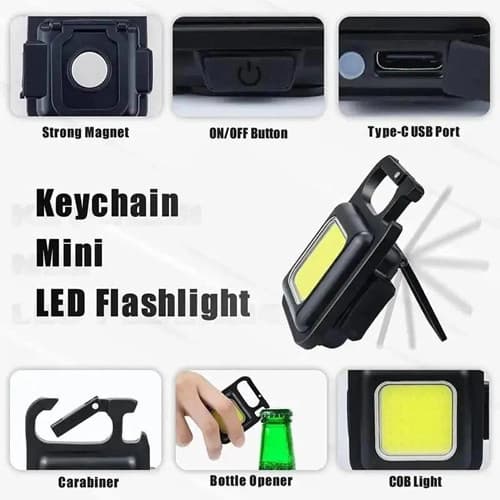 Ліхтар MULTIFUNCTIONAL BL-J031-COB metal, Li-Ion акумулятор, магніт, карабін, відкривалка, ЗП Type-C — фото 3