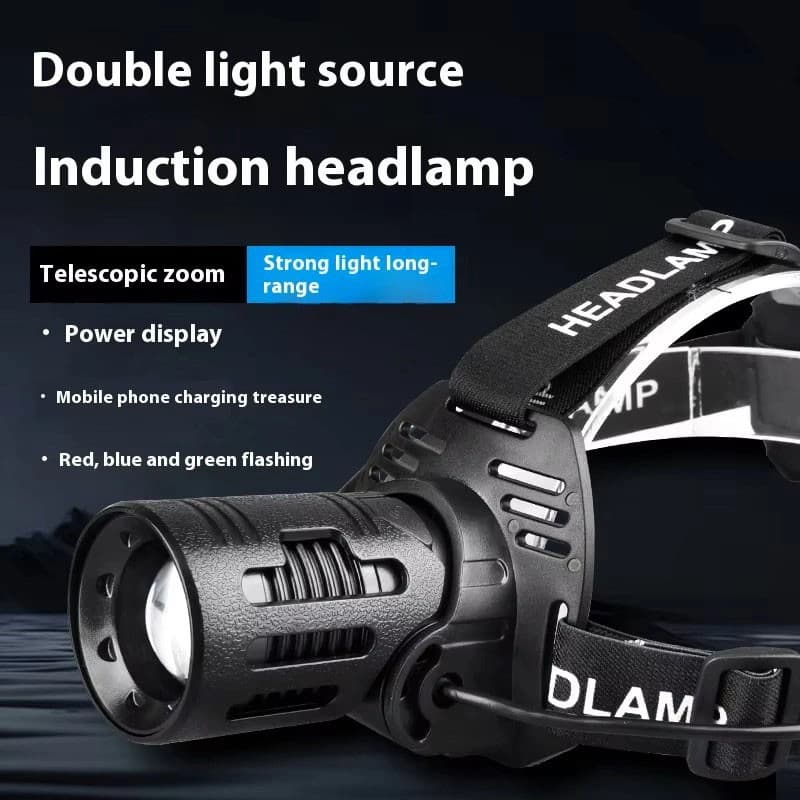 Ліхтар налобний CARBON BL-2322-TG+3LED(White+Red+Blue+Green), Motion Sensor, 3x18650, ЗП Type-C, zoom — фото 7