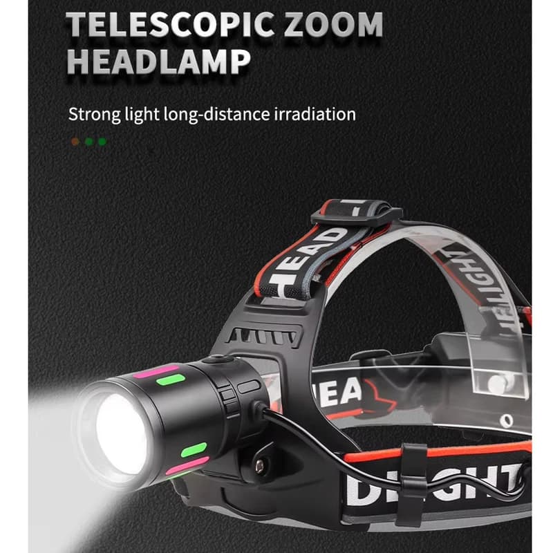 Ліхтар налобний NIGHT VISION FLUORESCENCE 8083 1 РЕЖИМ WHITE LASER LED PM10-TG+COB, 2x18650, ЗП Type-C, zoom — фото 10