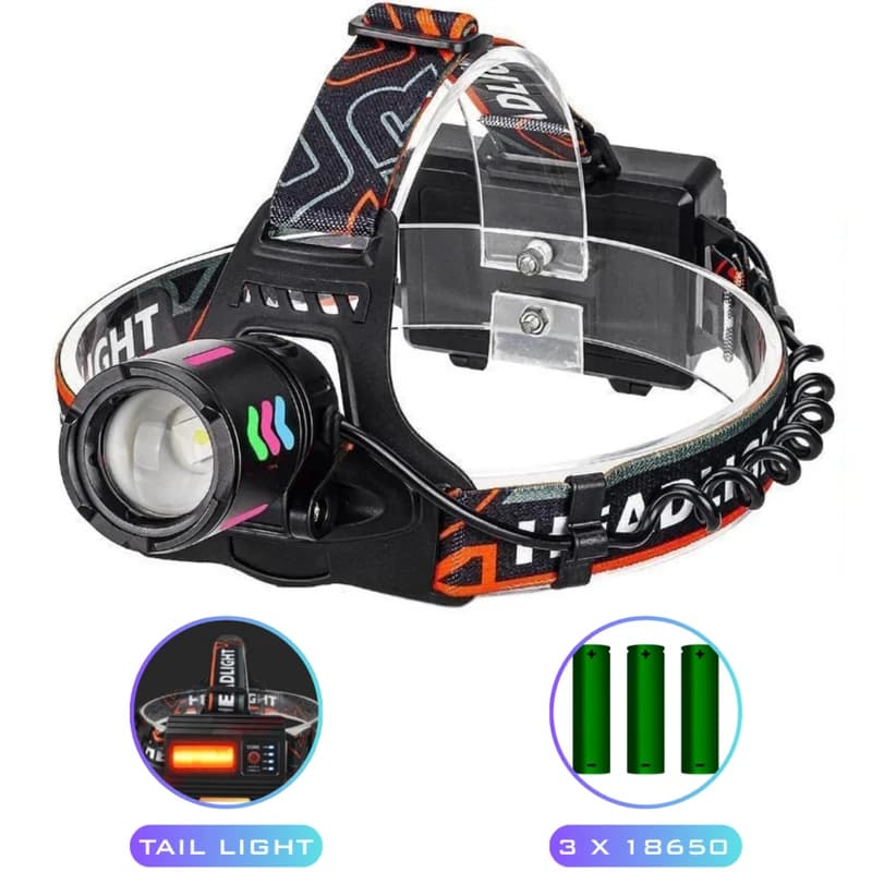 Ліхтар налобний NIGHT VISION FLUORESCENCE 8096 1 РЕЖИМ WHITE LASER LED