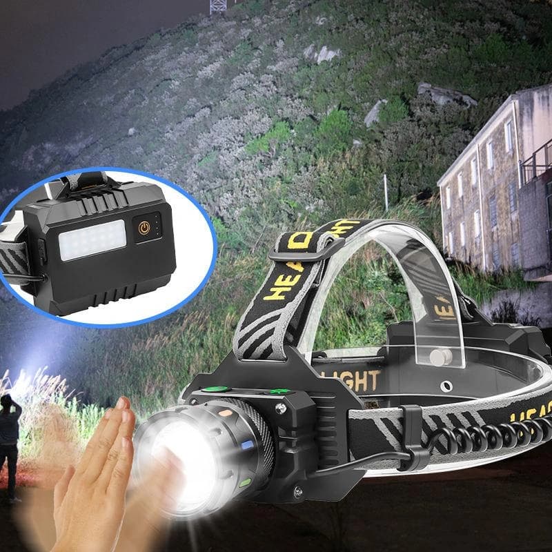 Ліхтар налобний NIGHT VISION FLUORESCENCE BL-T701D-TG, Motion Sensor, 3x18650, Power Bank, ЗП Type-C, zoom, Box — фото 2