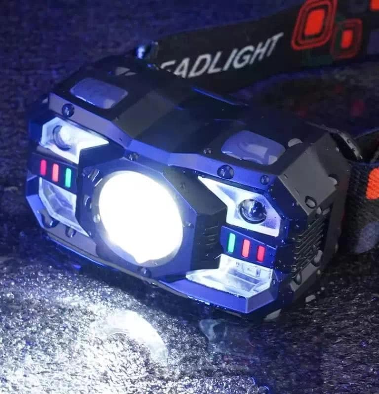 Ліхтар налобний XS-09-LM+6SMD(WHITE+RED), Motion Sensor, Li-Ion аккум., ЗП Type-C — фото 7