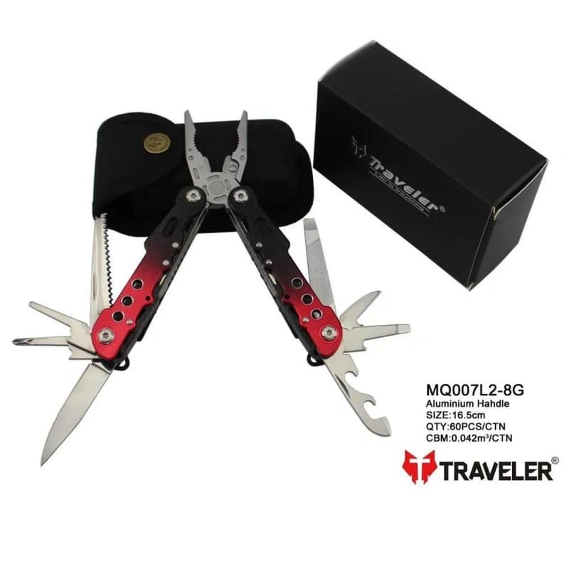 Мультитул Traveler MQ-007-L2-8G Red/Blue 9 в 1 туристичний