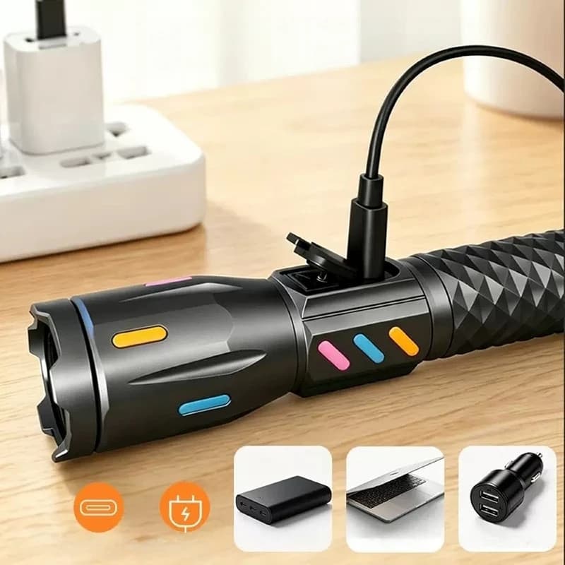 Ліхтар NIGHT VISION FLUORESCENCE M10R-2TG(White+Red), 1x18650, індикація заряду, ЗУ Type-C, zoom — фото 2