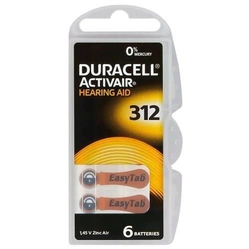 Батарейка для слухових апаратів Duracell 312 Activair