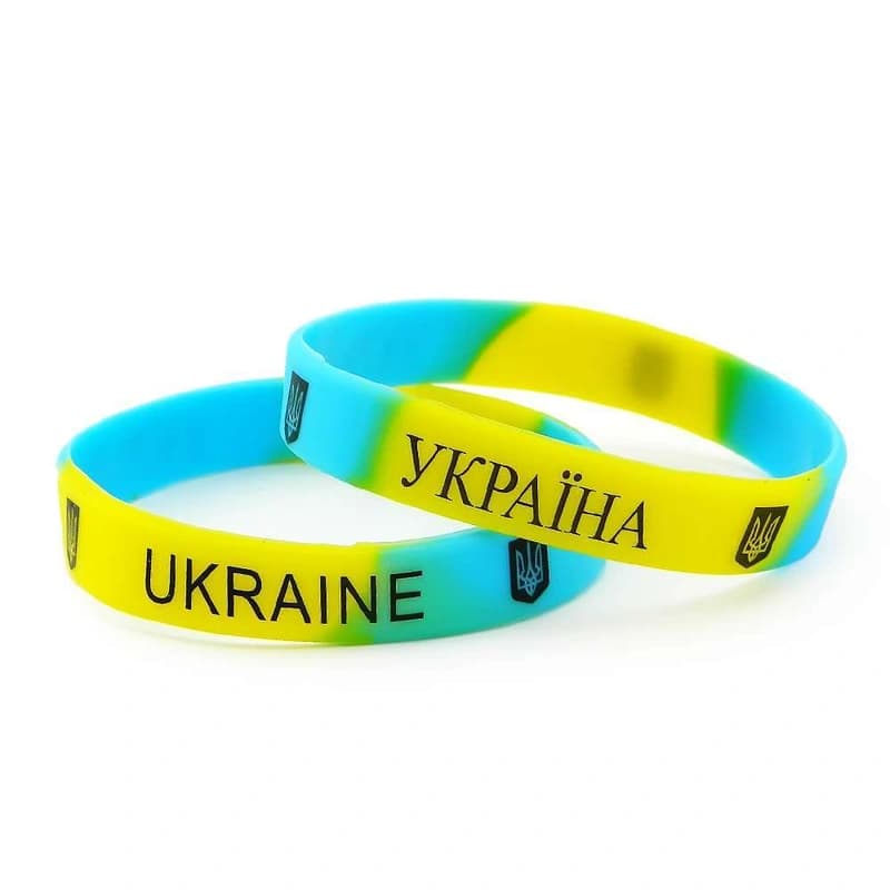 Браслет силіконовий Ukraine (жовто-блакитний) ( 1шт) — фото 2