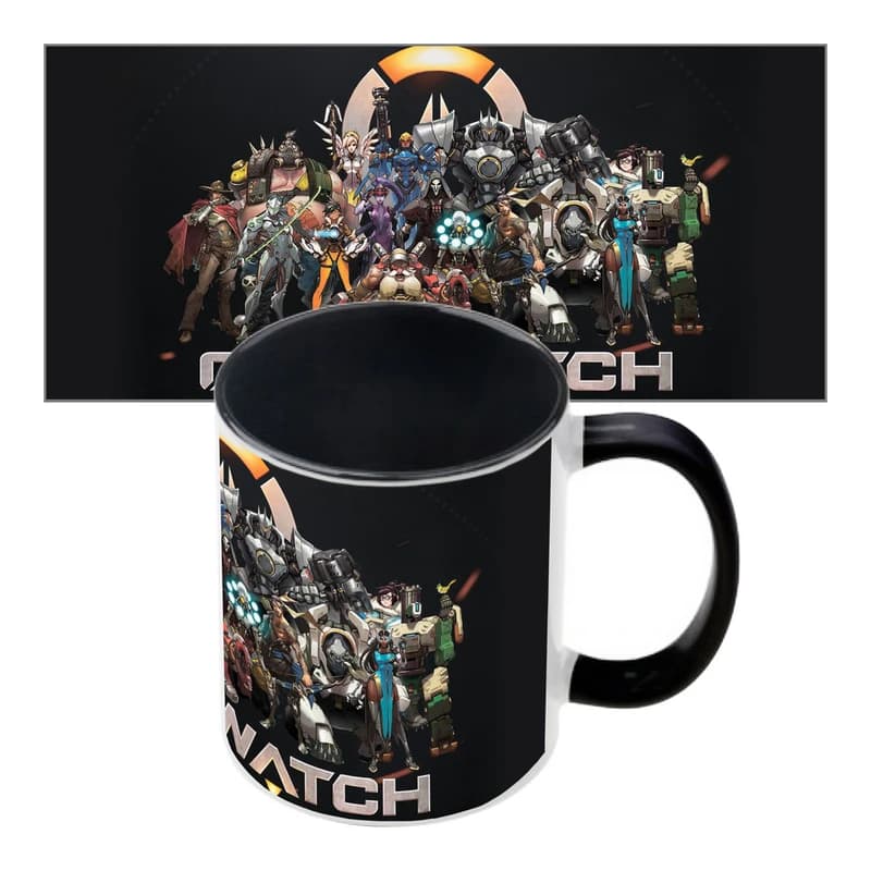 Чашка з принтом 63504 Overwatch (чорна) — фото 1