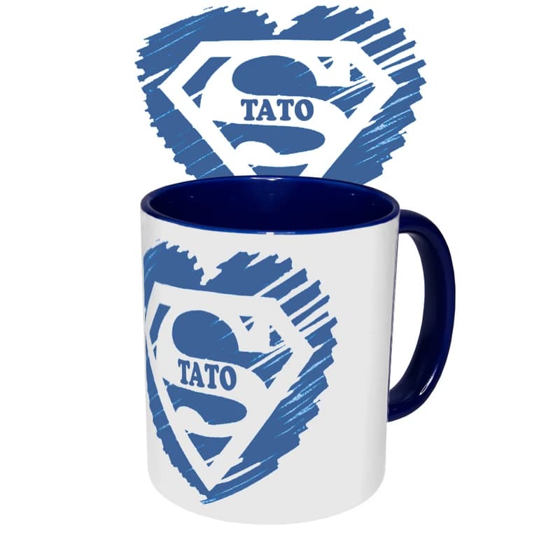 Чашка з принтом 64305 Супер ТАТО (синя)