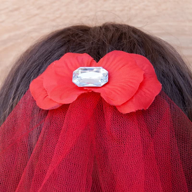 Фата Нареченої на дівич-вечір Classic (червона) — фото 2