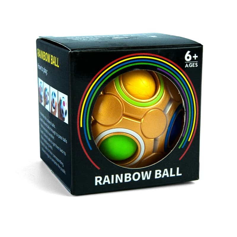 Головоломка антистрес 3D П'ятнашки IQ Rainbow Ball (золото) — фото 2