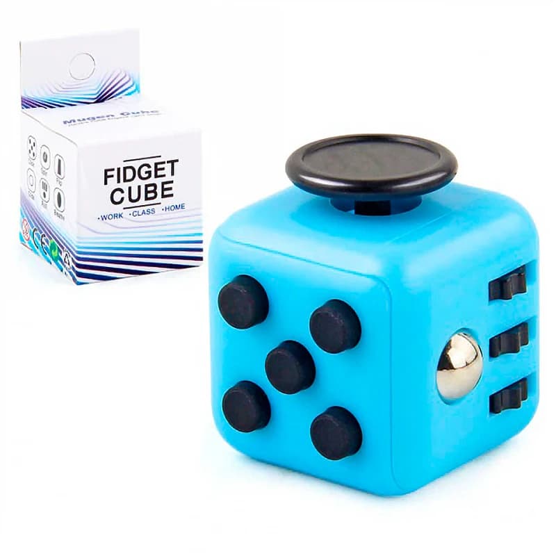 Кубик антистрес Fidget Cube (блакитний з чорним) — фото 1