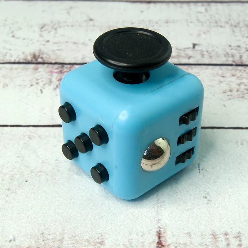 Кубик антистрес Fidget Cube (блакитний з чорним) — фото 4