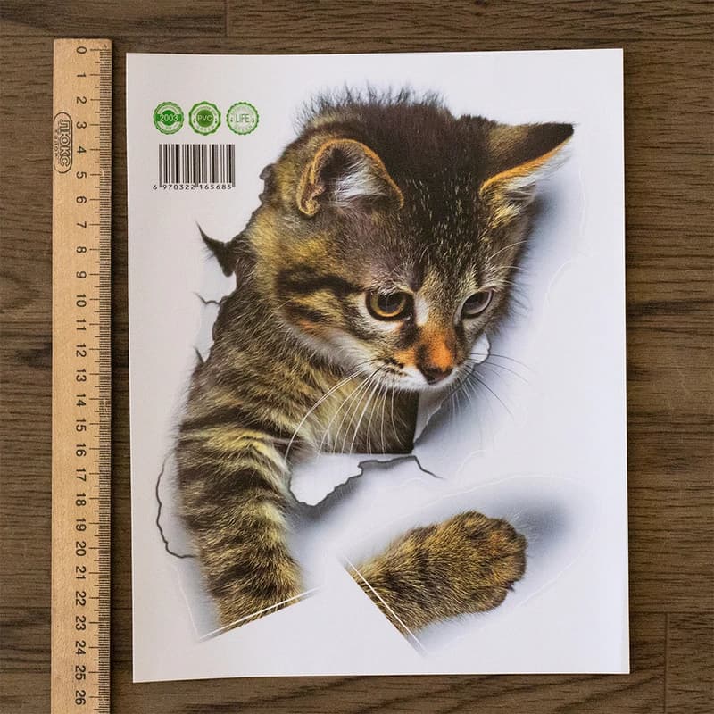 Інтер'єрна наклейка CD Котик XH2003 25х16,5см — фото 2