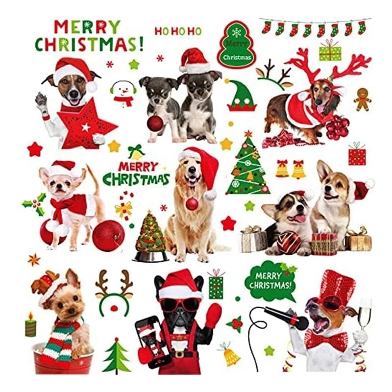 Інтер'єрна наклейка NG Merry Christmas Dogs JD2311 (9 аркушів А4) — фото 1
