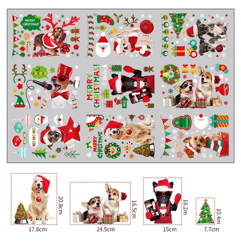 Інтер'єрна наклейка NG Merry Christmas Dogs JD2311 (9 аркушів А4) — фото 3