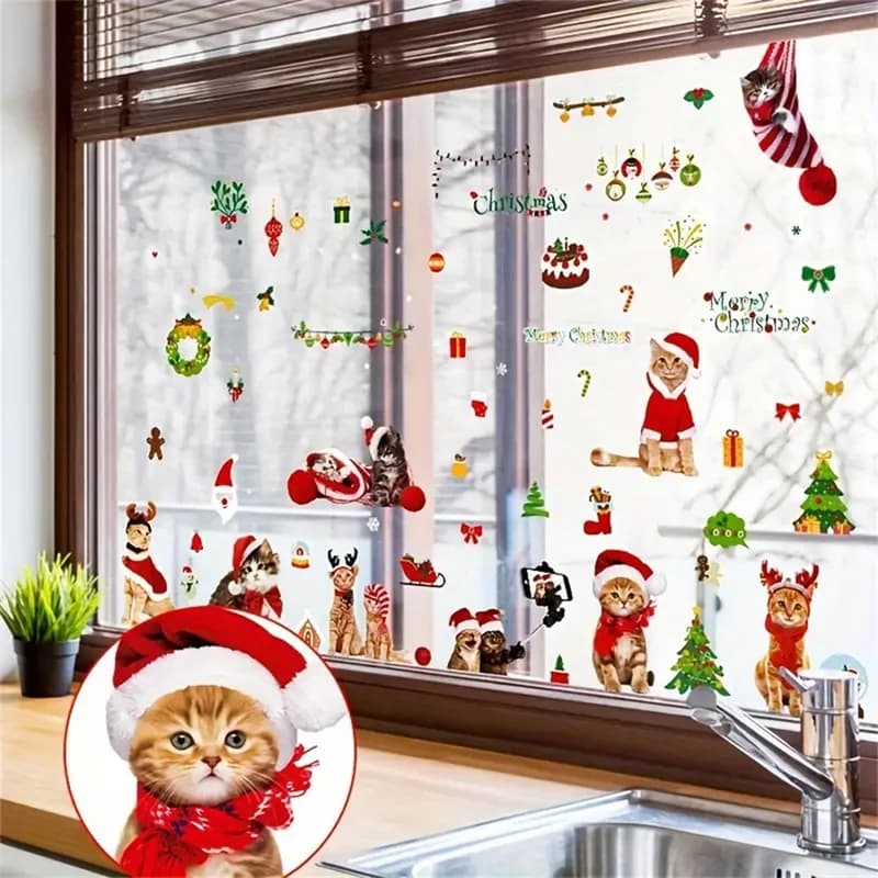 Интерьерная наклейка NG Merry Christmas Cats JD2312 (9 листов А4) — фото 6