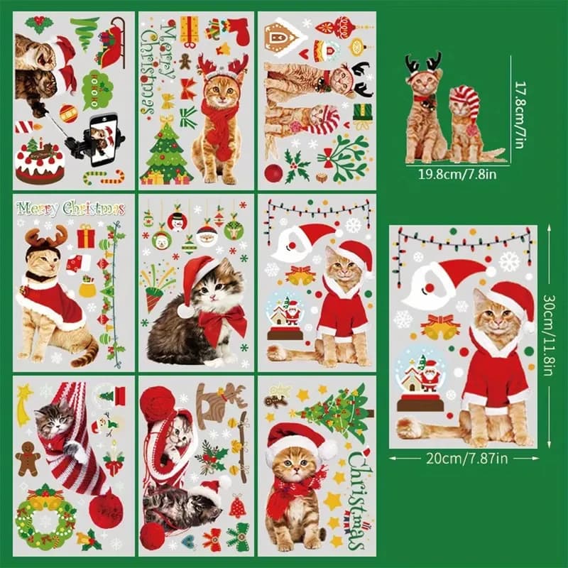 Интерьерная наклейка NG Merry Christmas Cats JD2312 (9 листов А4) — фото 7