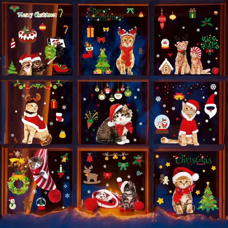 Интерьерная наклейка NG Merry Christmas Cats JD2312 (9 листов А4) — фото 8