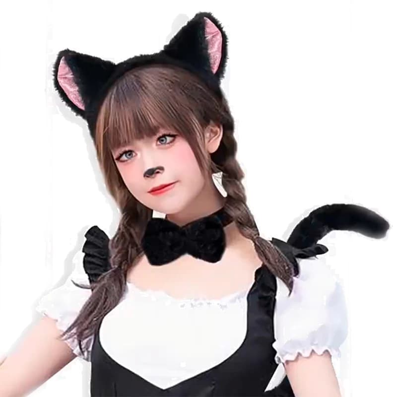 Костюм Косплей Кішка (чорний з рожевим) — фото 2