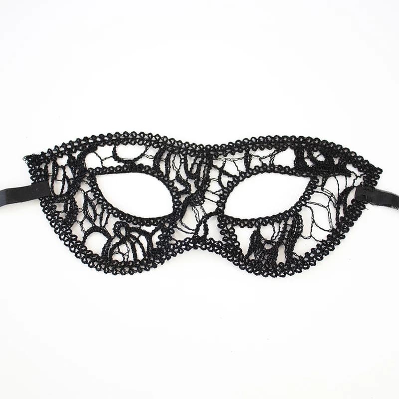 Мереживна маска Кабаре (чорна) — фото 2