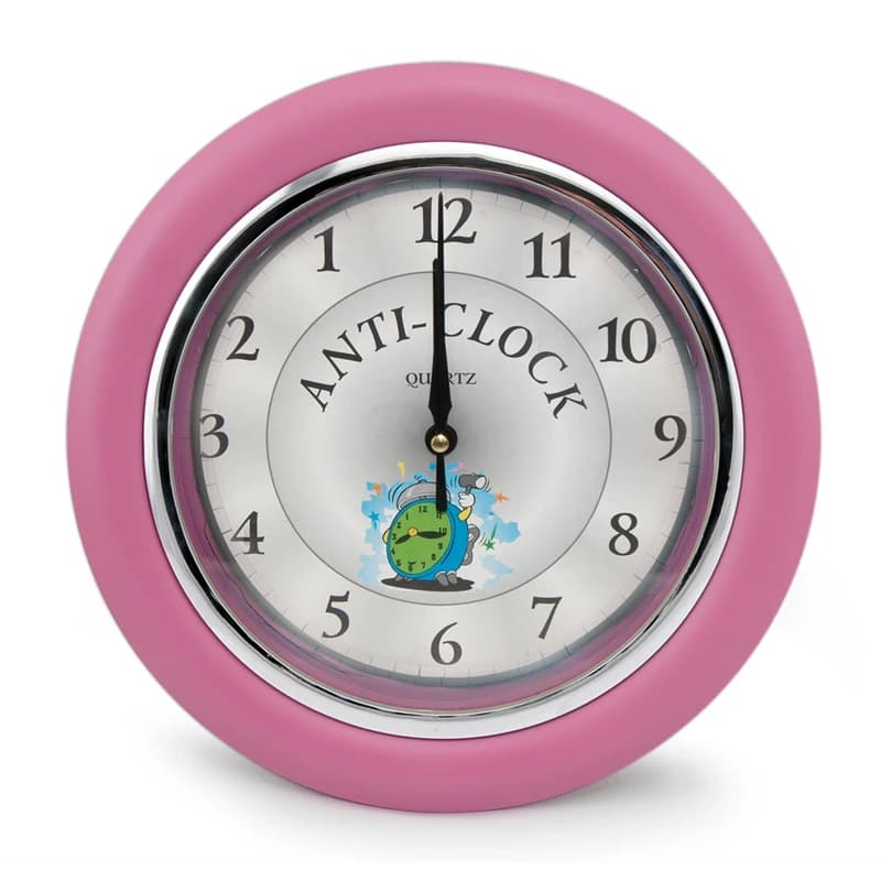 Годинник йде у зворотний бік Anti-clock (рожевий) — фото 3