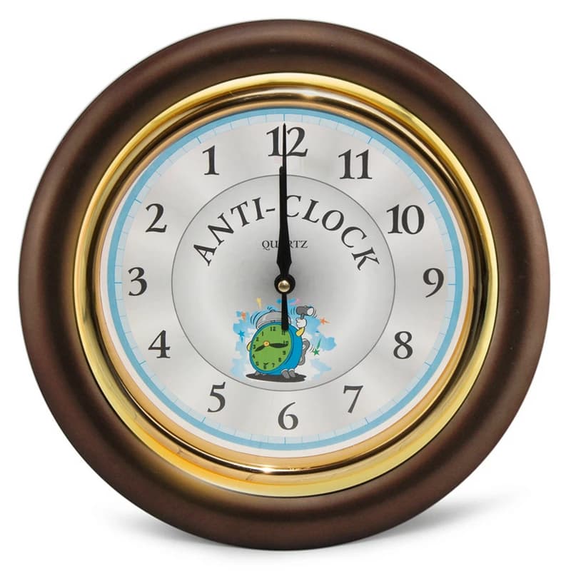 Годинник йде у зворотний бік Anti-clock (коричневий) — фото 1