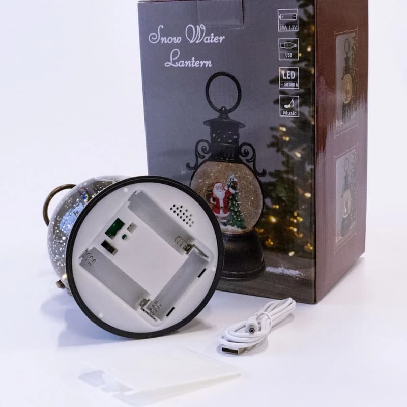 Ліхтар Новорічний LED музичний 21см 1293603 на батарейках та USB — фото 4