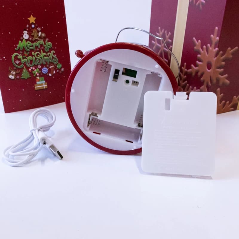 Ліхтар Новорічний LED музичний 23 см 12939 на батарейках та USB — фото 7