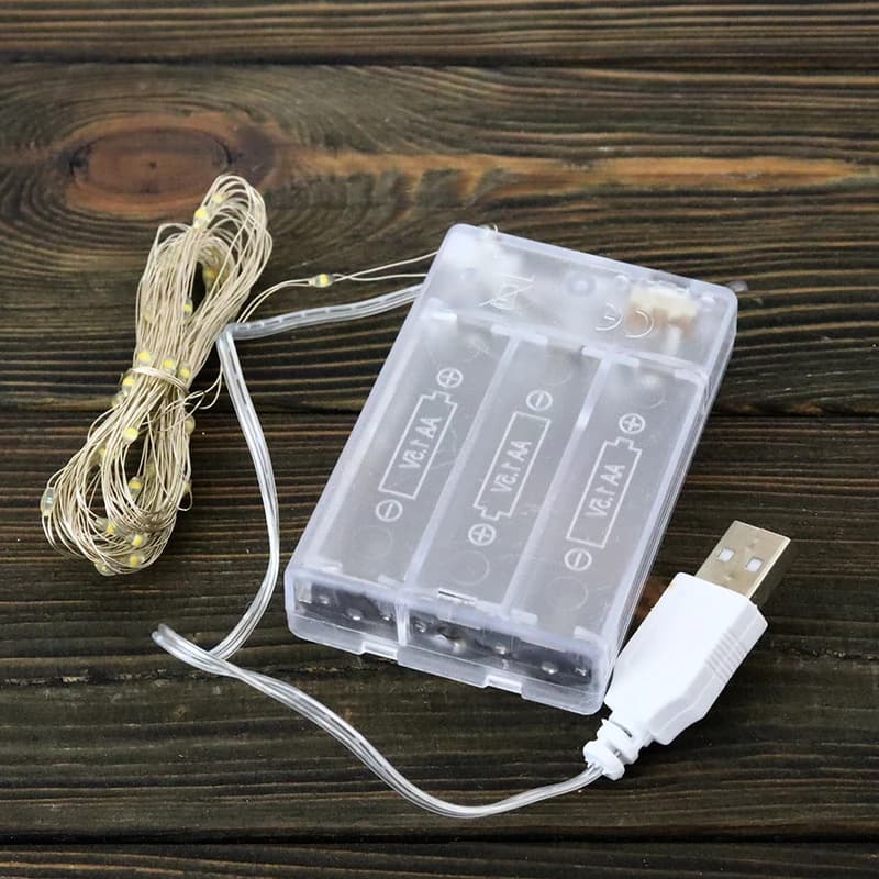 Гірлянда Роса світлодіодна LED на батарейках та USB 5м — фото 2