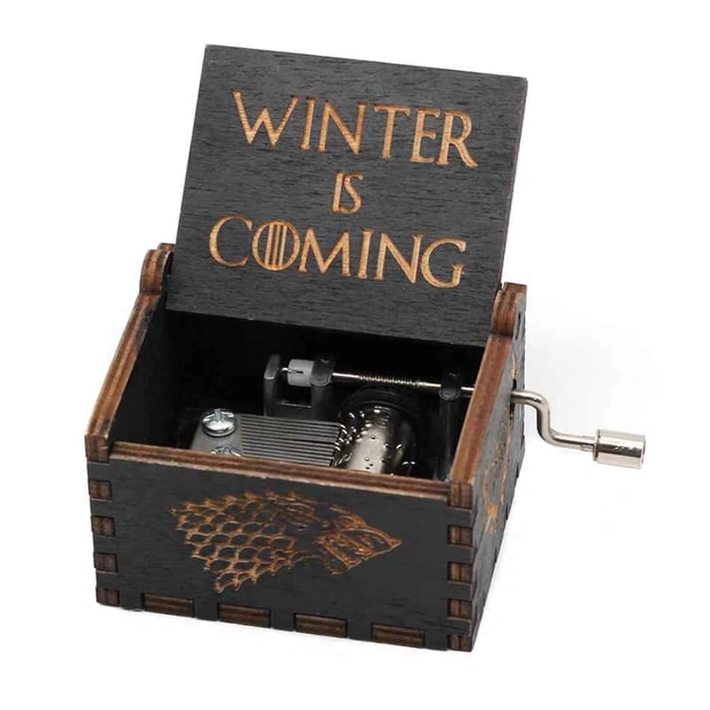 Музична скринька вінтажна Гра престолів (Winter Coming) чорна — фото 1