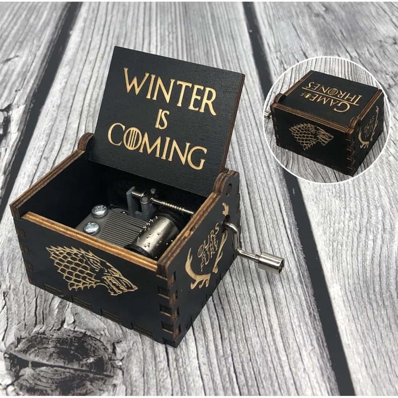 Музична скринька вінтажна Гра престолів (Winter Coming) чорна — фото 2