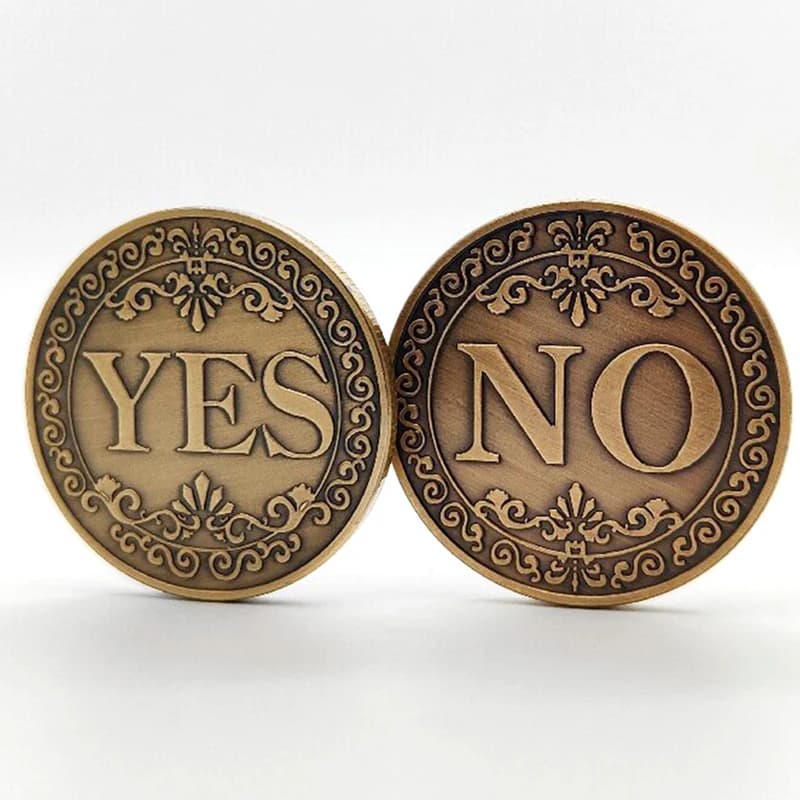 Сувенірна монета прийняття рішень YES/NO 3703 (золото антик)