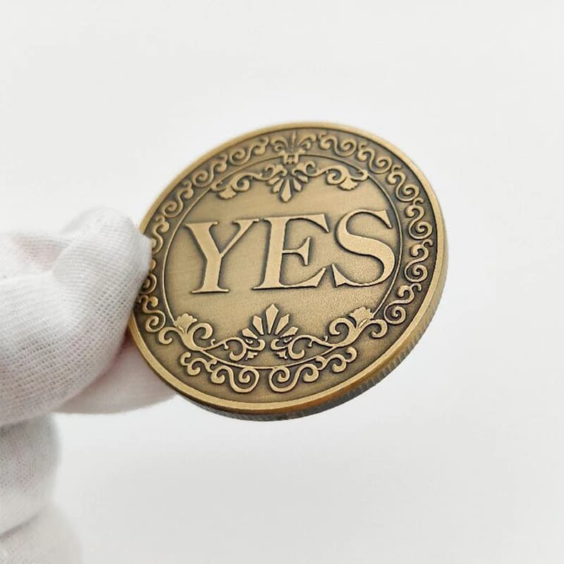 Сувенірна монета прийняття рішень YES/NO 3703 (золото антик) — фото 2