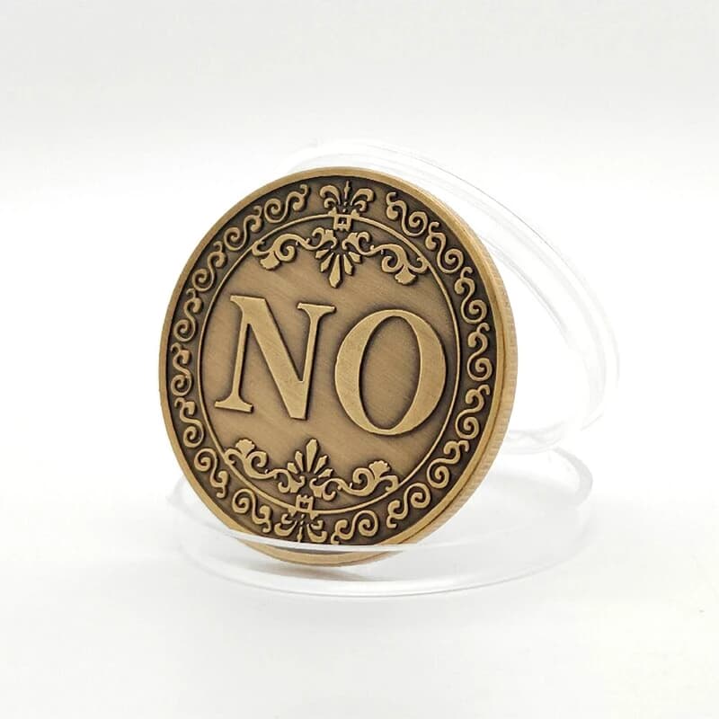 Сувенірна монета прийняття рішень YES/NO 3703 (золото антик) — фото 3
